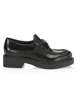 Prada | Spazzolato Logo Leather Loafers商品图片,