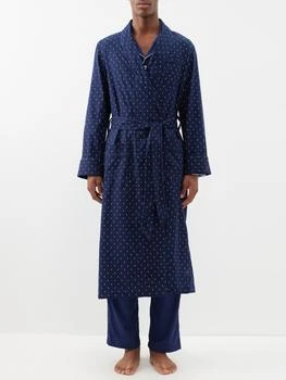 Derek Rose | Nelson geometric-print cotton belted robe,商家MATCHES,价格¥967