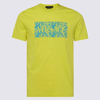 男士休闲范思哲t恤, Versace | FLUO COTTON LOGO T-SHIRT商品图片 7.4折