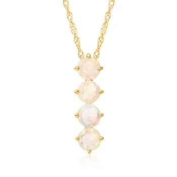 Canaria Opal 4-Stone Linear Pendant Necklace in 10kt Yellow Gold