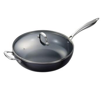 商品Kyocera | Kyocera Ceramic Coated Nonstick 12.5 Inch Wok With Tempered Glass Lid,商家Premium Outlets,价格¥831图片