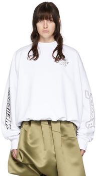 we11done卫衣推荐, We11done | White Cotton Sweatshirt商品图片 3折