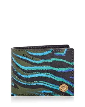 推荐Versace Tiger Stripe Print Leather Bifold Wallet商品