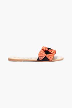 Manebi, MANEBÍ | Yucatan pompom-embellished tasseled raffia and twill slides商品图片 4.9折