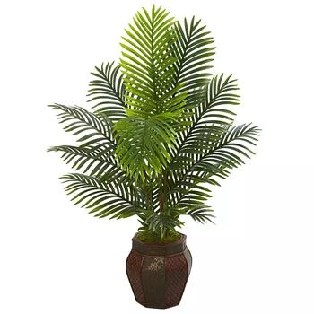 NEARLY NATURAL | 4.5' Paradise Palm Artificial Tree in Decorative Planter,商家Macy's,价格¥1705