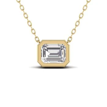 Lab Grown Diamonds | Lab Grown 1/2 CTW Emerald Cut Bezel Set Diamond Solitaire Pendant in 14K Yellow Gold,商家Premium Outlets,价格¥10675