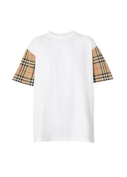 Burberry | Vintage check sleeve cotton oversized t-shirt商品图片,独家减免邮费