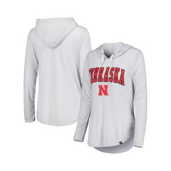 Colosseum | Women's Heathered Gray Nebraska Huskers Core Cora Campus Hoodie Long Sleeve T-shirt商品图片,