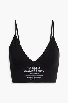 Stella McCartney | Printed ribbed jersey cotton-blend sports bra,商家THE OUTNET US,价格¥325