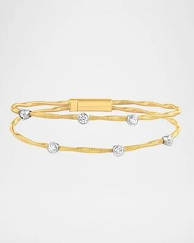 Cassidy Diamonds | Twisted Wire Two-Row 6-Stone Diamond Bangle in 18K Gold,商家Neiman Marcus,价格¥34735