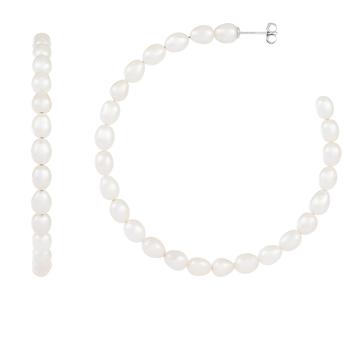 Splendid Pearls | Large Pearl Hoop Earrings商品图片,7折