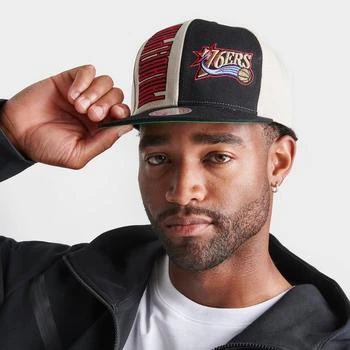 Mitchell and Ness | Mitchell & Ness Philadelphia 76ers NBA Pop Panel Snapback Hat,商家Finish Line,价格¥148