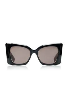 推荐Saint Laurent - Oversized Cat-Eye Acetate; Bio-Nylon Sunglasses - Brown - OS - Moda Operandi商品