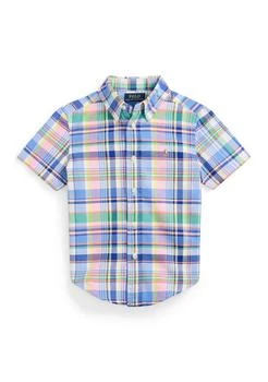 Ralph Lauren | Lauren Childrenswear Boys 2 6X Plaid Cotton Oxford Short Sleeve Shirt,商家Belk,价格¥188