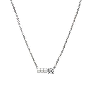 商品Âme Totem 18K White Gold, Lab-Grown Diamond 0.28ct. tw. Mini Bar Necklace图片