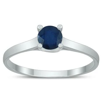 SSELECTS | Round 4Mm Sapphire Cathedral Solitaire Ring In 10K White Gold,商家Premium Outlets,价格¥1897