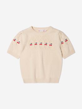 商品Bonpoint | Bonpoint White Girls Cotton And Wool Short Sleeve Jumper,商家Childsplay Clothing,价格¥1117图片
