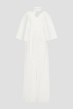 ROLAND MOURET, ROLAND MOURET | Barnim plissé crepe de chine wide-leg jumpsuit商品图片 3折