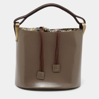 推荐Kenzo Grey/Brown Leather Bucket Bag商品