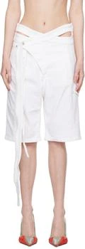 Ottolinger | White Asymmetrical Denim Shorts,商家Ssense US,价格¥1585