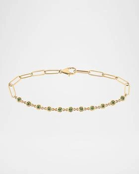 Cassidy Diamonds | Diamond By The Yard Paperclip 11-Stone Emerald Bracelet, 7",商家Neiman Marcus,价格¥10961