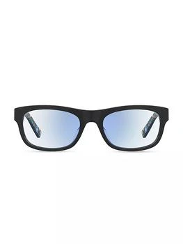 Kate Spade | Evie 51MM Rectangle Blue Block Optical Glasses 