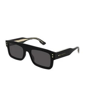 推荐Men's Rectangle Acetate Sunglasses商品