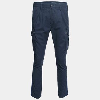 推荐Just Cavalli Navy Blue Wool Side Stripe Detail Trousers M Waist 33"商品