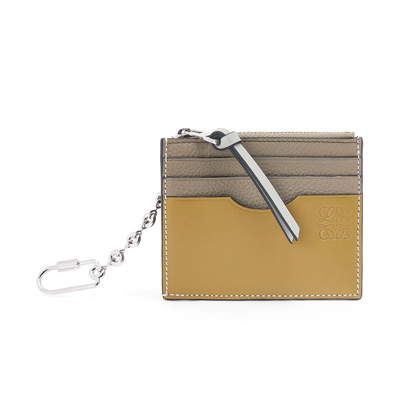 Loewe | 【预售3-7天】LOEWE/罗意威 22新款 女士月桂绿配赭石色柔软粒面牛皮革徽标压纹方形链条硬币卡片包C821B35X01-1852商品图片,7.9折×额外9.5折, 包邮包税, 额外九五折