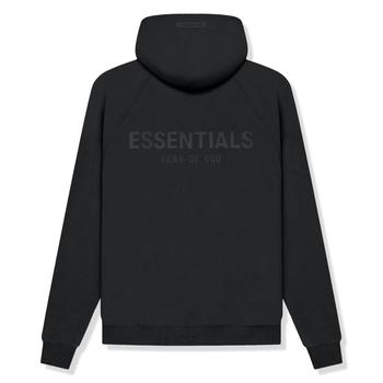 Essentials | 男款 logo 黑色连帽卫衣商品图片,