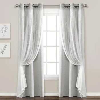 Lush Decor | Star Sheer Insulated Grommet Blackout Curtain Panel Set,商家Premium Outlets,价格¥487