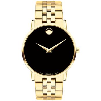 推荐Men's Swiss Museum Classic Gold-Tone PVD Stainless Steel Bracelet Watch 40mm商品