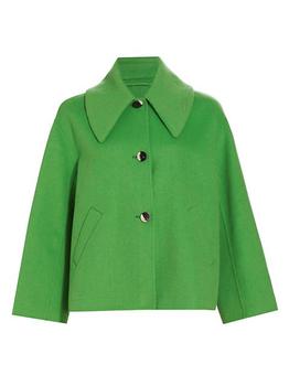 Ganni | Collared Wool-Blend Swing Jacket商品图片,