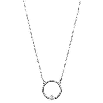 ADORNIA | Adornia Floating Diamond Circle Pendant Necklace silver商品图片,2.7折
