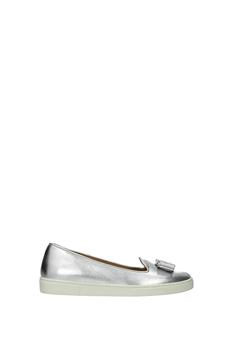 菲拉格慕女鞋, Salvatore Ferragamo | Ballet flats novello Leather Silver商品图片 3.7折, 满$250享9.7折, 满折