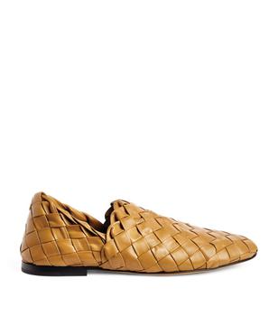 Bottega Veneta | Leather Intrecciato Slippers商品图片,独家减免邮费