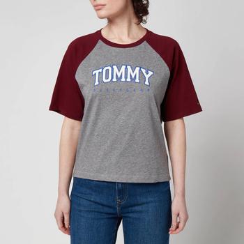 Tommy Hilfiger | Tommy Hilfiger Women's Sustainable Crew Neck Short Sleeve T-Shirt - Deep Rouge商品图片,5折