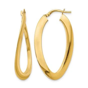 Diamond2Deal | 14K Yellow Gold Oval Twisted Hoop Earrings 38mm,商家Premium Outlets,价格¥6611