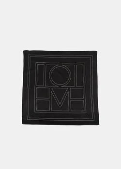 推荐Toteme Black Embroidered Monogram Scarf商品