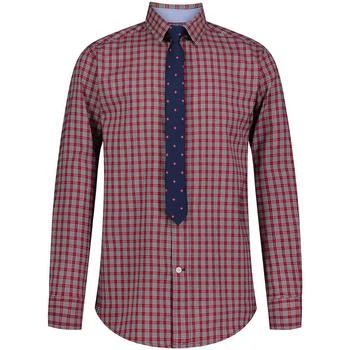 Tommy Hilfiger | Big Boys Long Sleeve Stretch Micro Grid Shirt and Tie 8折×额外8折, 额外八折