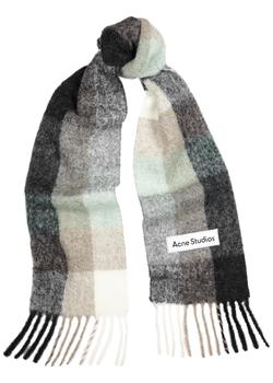 推荐Vally checked alpaca-blend scarf商品