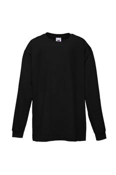 推荐Fruit Of The Loom Childrens/Kids Valueweight Long Sleeve T-Shirt (Pack of 2) (Black)商品