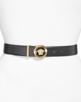 范思哲腰带真假, Versace | Versace Women's Leather Logo Belt商品图片 