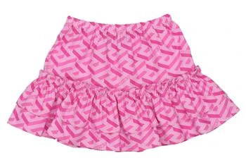 推荐Versace Kids Greca Printed Flared Hem Skirt商品