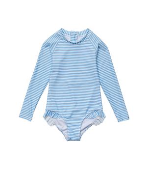 商品Snapper Rock | Cornflower Stripe Sustainable Long Sleeve Surf Suit (Toddler/Little Kids/Big Kids),商家Zappos,价格¥482图片