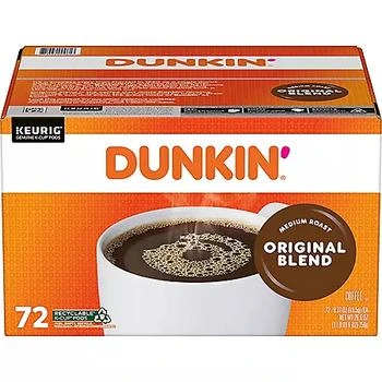 Dunkin' Donuts | Dunkin' Donuts Medium Roast  K-Cup Coffee Pods, Original Blend, 72 ct.,商家Sam's Club,价格¥279