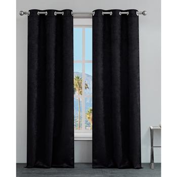 商品Juicy Couture | Faux Suede Solid Thermal Woven Room Darkening Grommet Window Curtain Panel Set, 38" x 84",商家Macy's,价格¥149图片