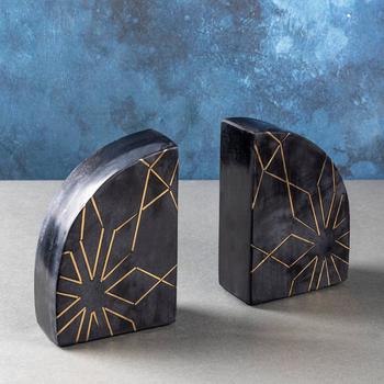 商品GAURI KOHLI | Enchant Black Marble Bookends Set Of 2,商家Verishop,价格¥688图片