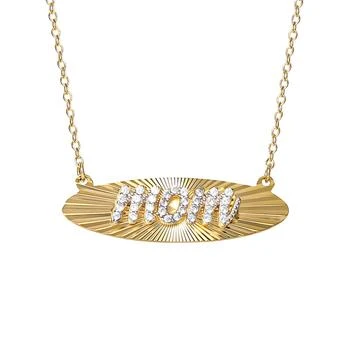 Giani Bernini | Cubic Zirconia MOM Script Radiant Disc 18" Pendant Necklace in 18k Gold-Plated Sterling Silver, Created for Macy's,商家Macy's,价格¥824