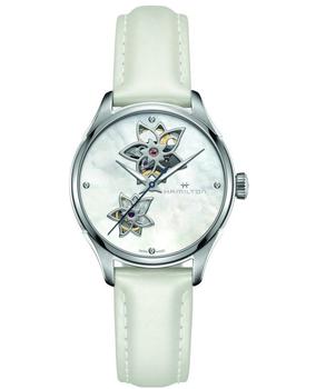 Hamilton | Hamilton Jazzmaster Open Heart Mother of Pearl Dial White Leather Strap Women's Watch H32115892商品图片,8.4折